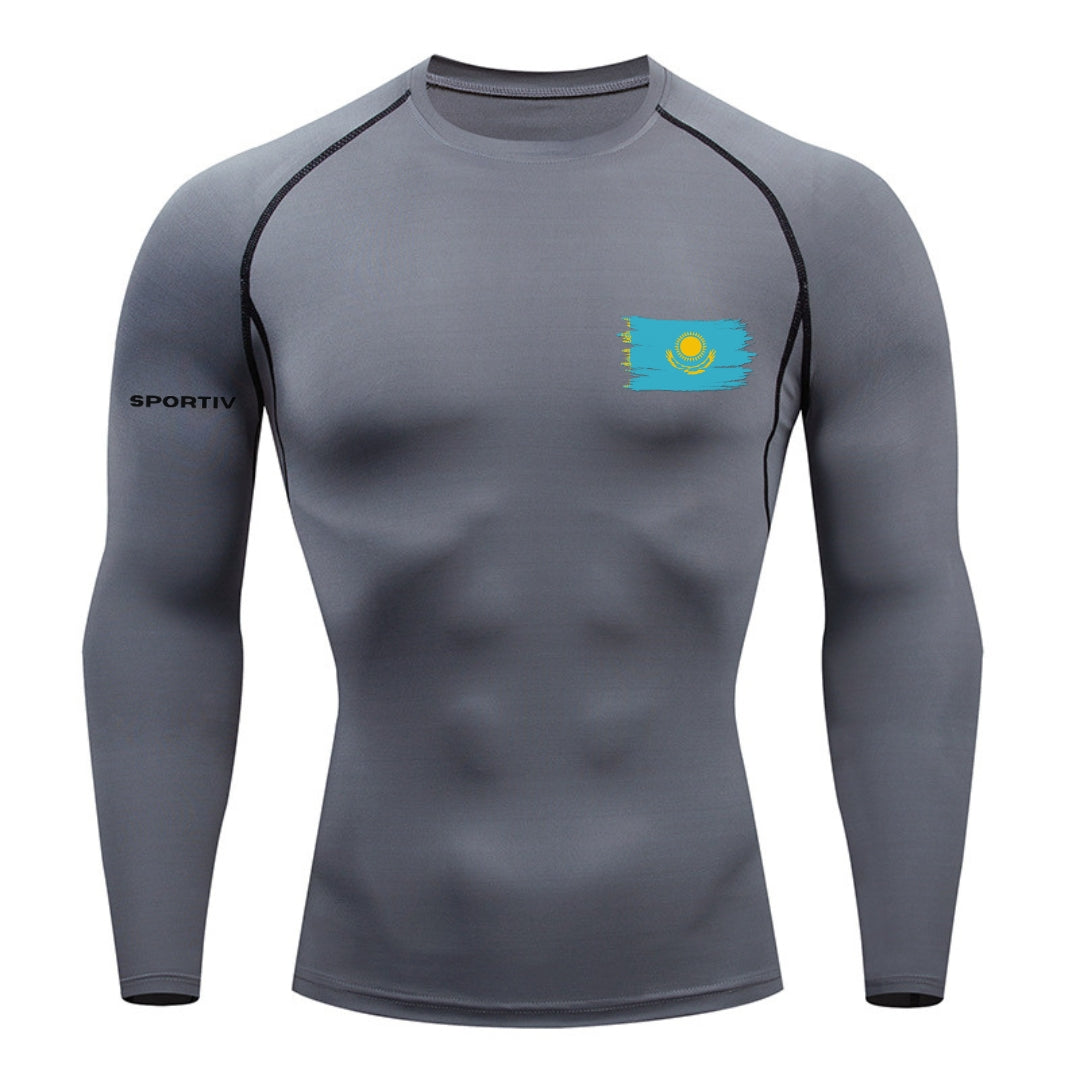 Kazakhstan Compression Long Sleeve